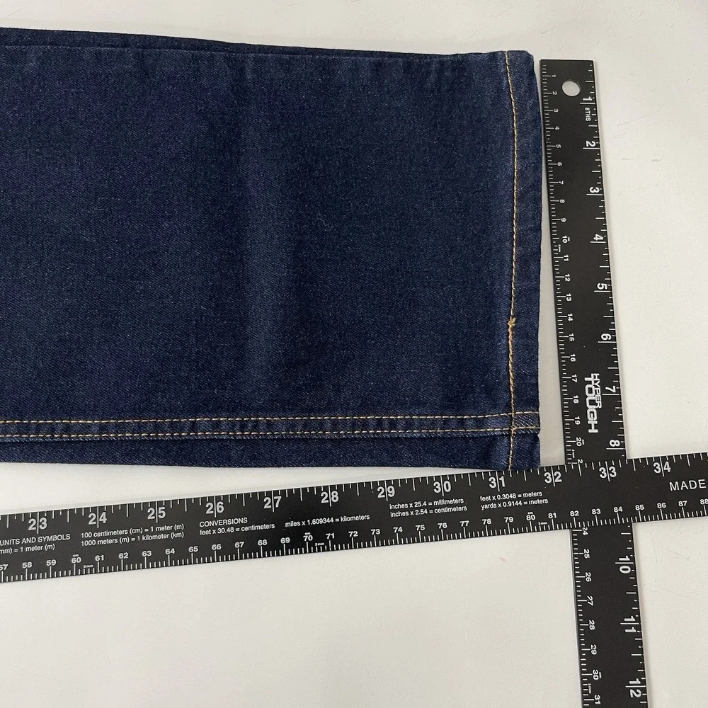 Levis 513 Jeans Mens 38x32 Blue Slim Straight Dark Wash Stretch Denim Preppy NEW